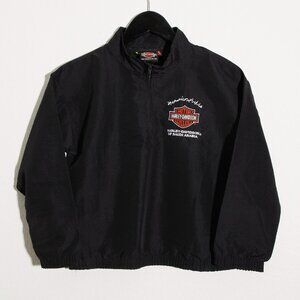 Harley Havidson of Saudi Arabia 1/4 Zip vintage windbreaker size Small